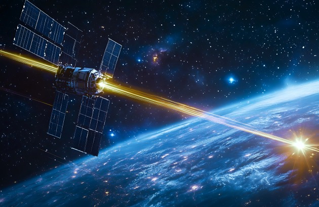 Luft-Raumfahrt-Laserkommunikationssystem, das Satelliten mit Lichtstrahlen über weite Entfernungen hinweg verbindet